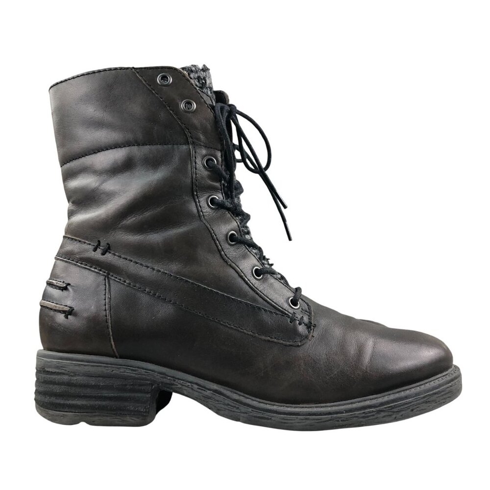 OTBT Women's Size 8.5M Carlsbad Brown Leather Lace-Up Fabric Lined Combat Boots